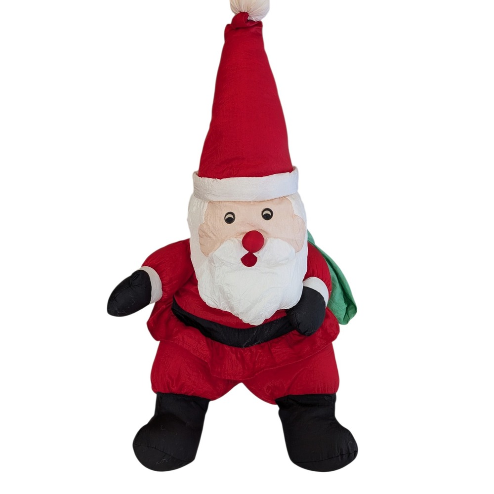 Vintage International Silver Co Santa Claus Plush Parachute Material 18"